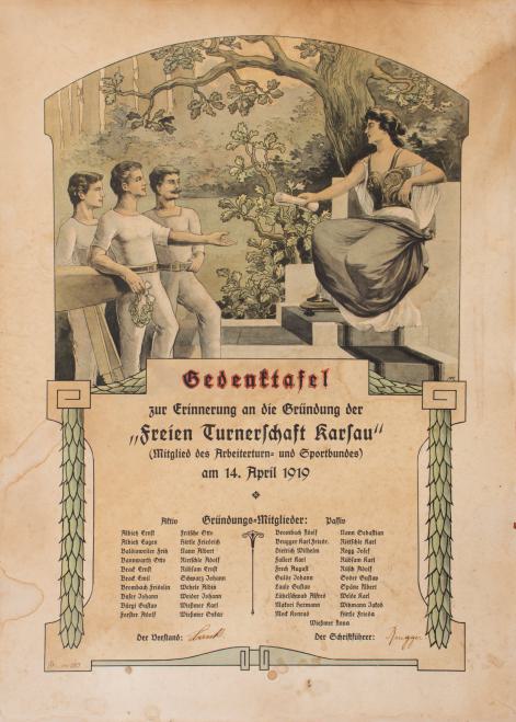Gedenktafel Gründung TV Karsau 1919
